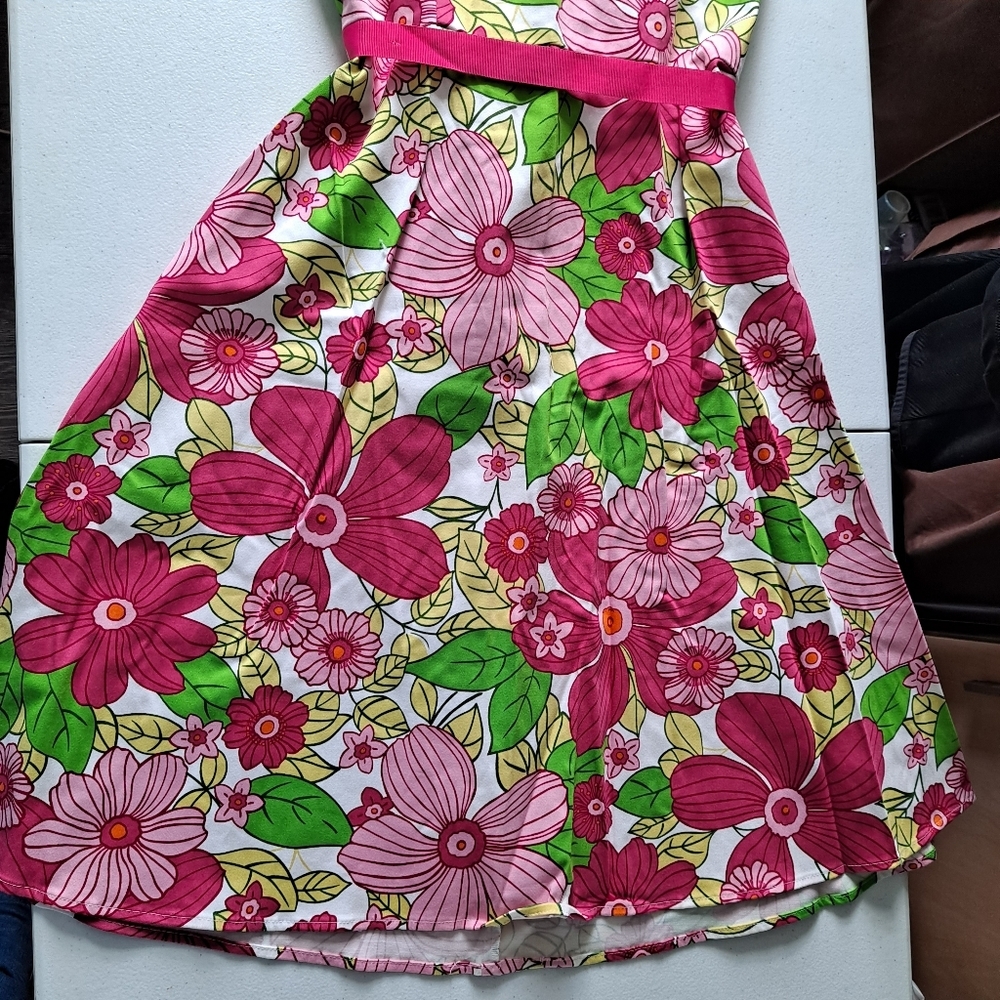 D.B.Y Vintage Pink Floral Dress - Picture 3 of 7